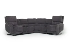 Mor Furniture Palencia 6 Piece 3 Power Sectional W/ 3 Power Armless Recliner In Trento Dove
