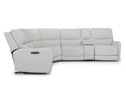 Mor Furniture Palencia 6 Piece 3 Power Sectional W/ 3 Power Armless Recliner In Trento Dove
