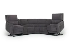 Mor Furniture Palencia 6 Piece 3 Power Sectional W/ 3 Power Armless Recliner In Trento Dove