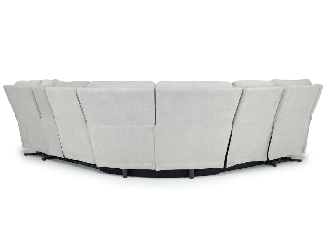 Mor Furniture Palencia 6 Piece 3 Power Sectional W/ 3 Power Armless Recliner In Trento Dove
