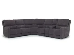 Mor Furniture Palencia 6 Piece 3 Power Sectional W/ 3 Power Armless Recliner In Trento Dove