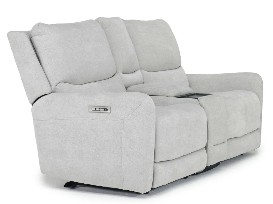 Mor Furniture Palencia 3 Power Console Loveseat In Trento Charcoal