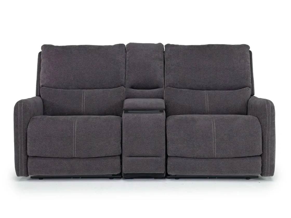 Mor Furniture Palencia 3 Power Console Loveseat In Trento Charcoal