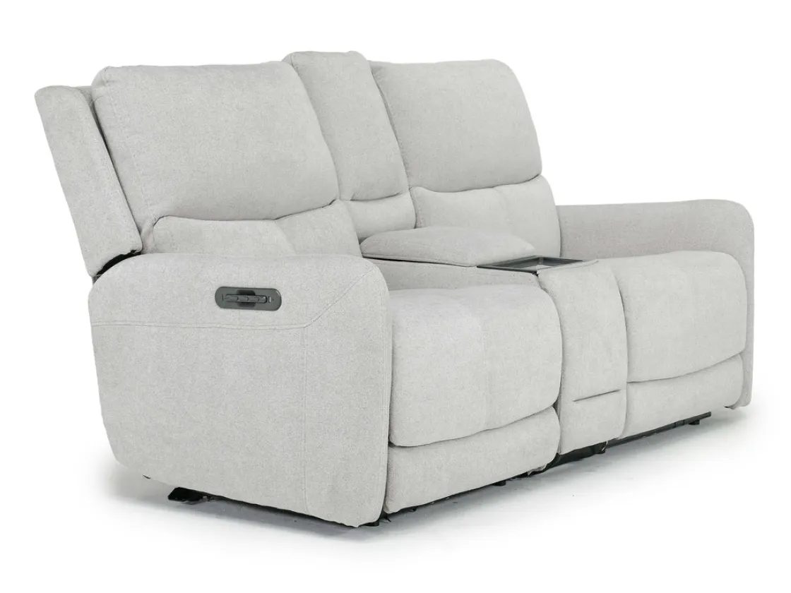 Mor Furniture Palencia 3 Power Console Loveseat In Trento Charcoal