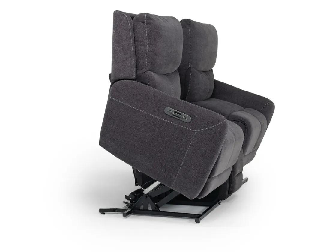 Mor Furniture Palencia 3 Power Console Loveseat In Trento Charcoal