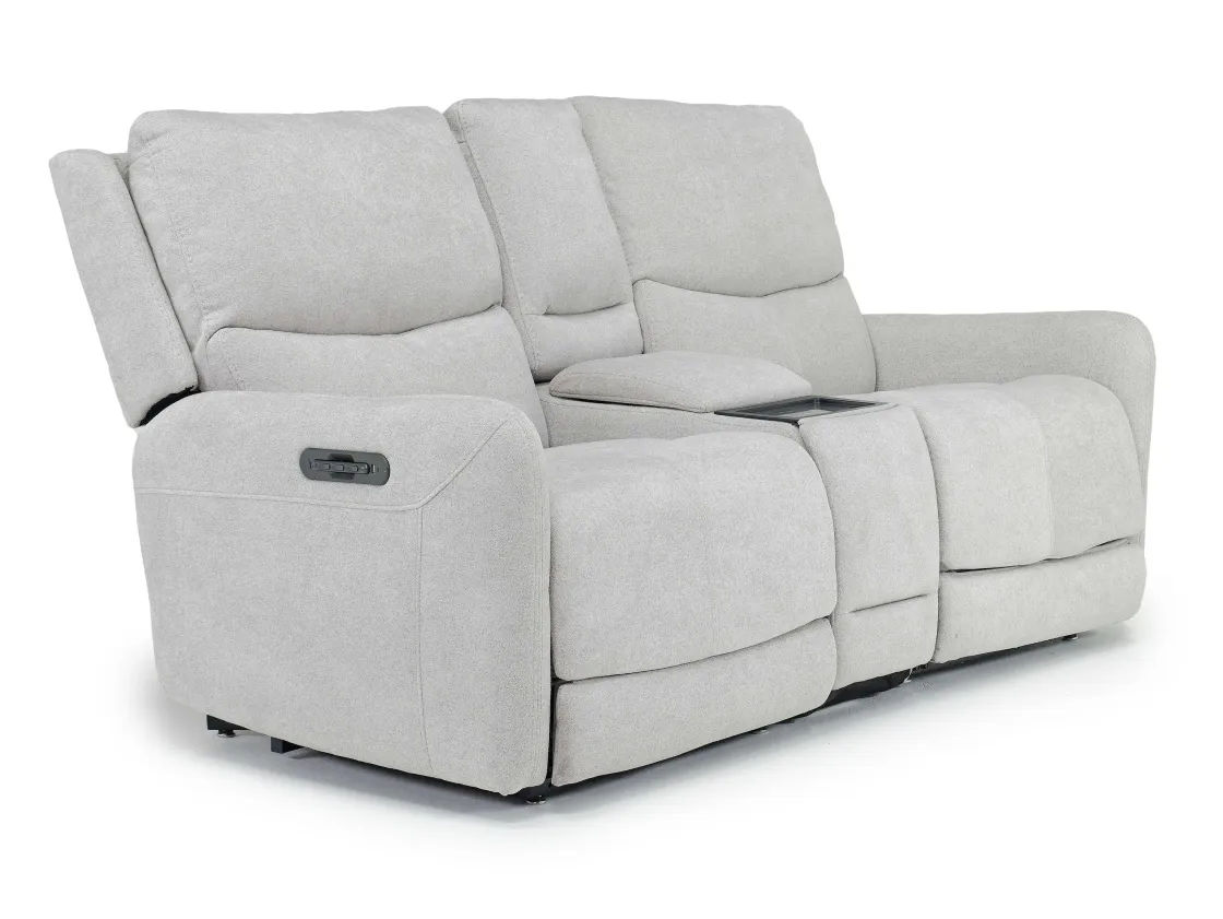 Mor Furniture Palencia 3 Power Console Loveseat In Trento Charcoal