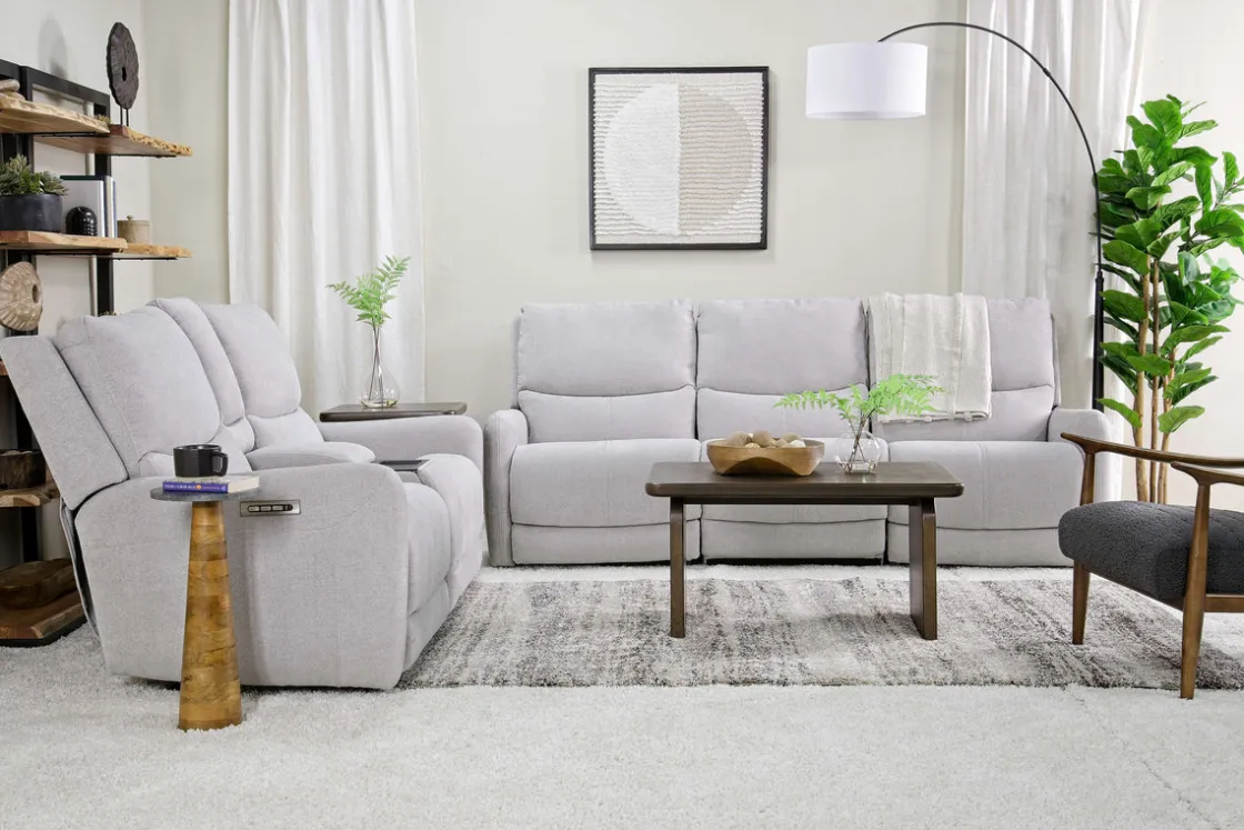 Mor Furniture Palencia 3 Power Console Loveseat In Trento Charcoal