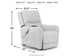 Mor Furniture Palencia 3 Power Lift Recliner In Trento Dove