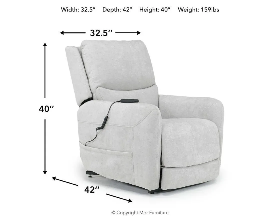 Mor Furniture Palencia 3 Power Lift Recliner In Trento Dove