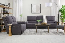Mor Furniture Palencia 3 Power Sofa & Loveseat In Trento Charcoal