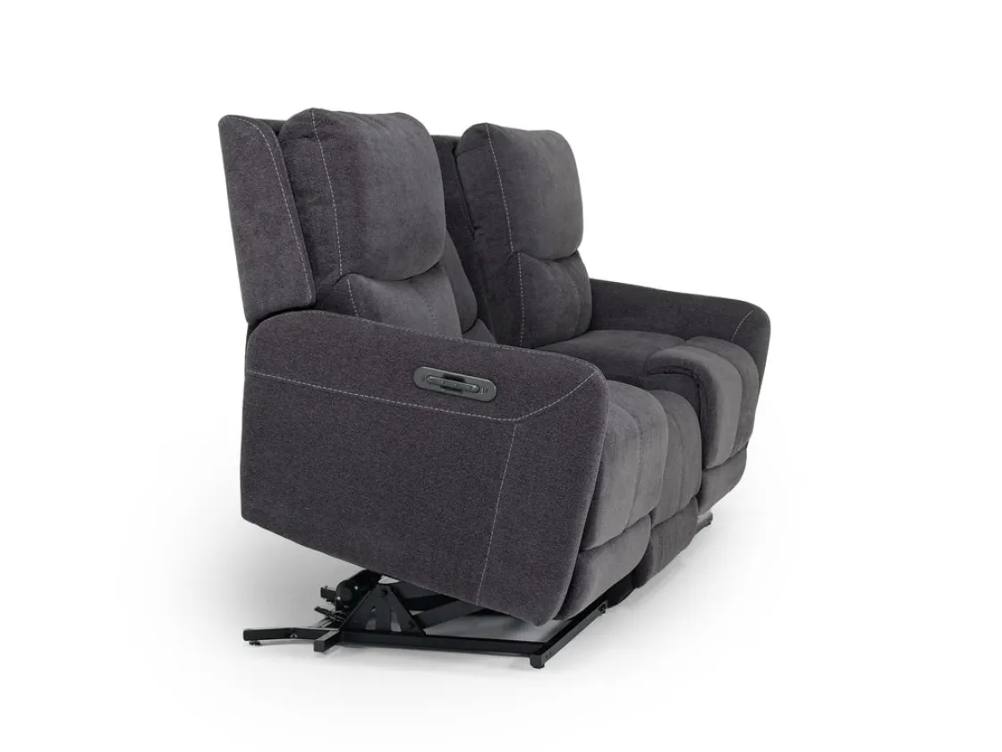 Mor Furniture Palencia 3 Power Sofa & Loveseat In Trento Charcoal