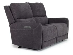 Mor Furniture Palencia 3 Power Sofa & Loveseat In Trento Charcoal