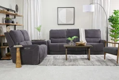 Mor Furniture Palencia 3 Power Sofa & Loveseat In Trento Charcoal