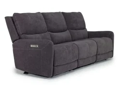 Mor Furniture Palencia 3 Power Sofa In Trento Charcoal