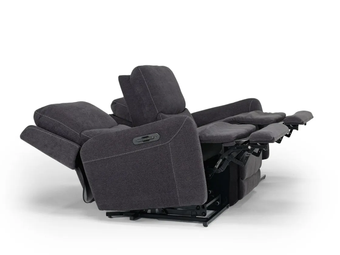 Mor Furniture Palencia 3 Power Sofa In Trento Charcoal