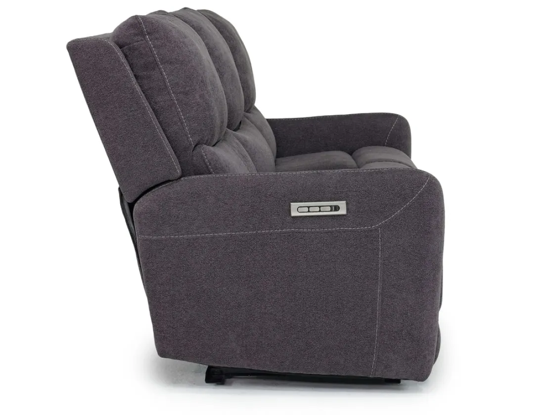 Mor Furniture Palencia 3 Power Sofa In Trento Charcoal
