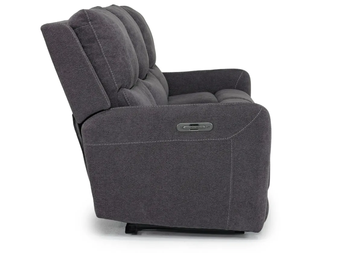 Mor Furniture Palencia 3 Power Sofa In Trento Charcoal