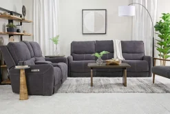 Mor Furniture Palencia 3 Power Sofa In Trento Charcoal