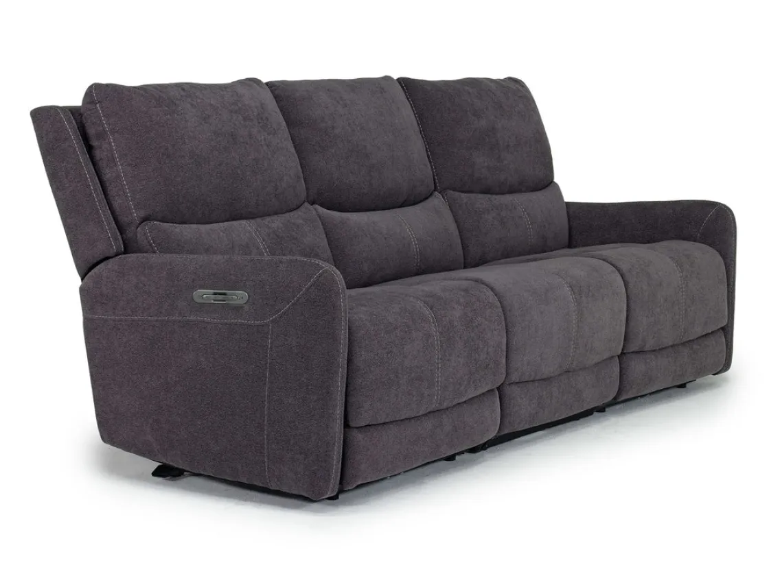 Mor Furniture Palencia 3 Power Sofa In Trento Charcoal