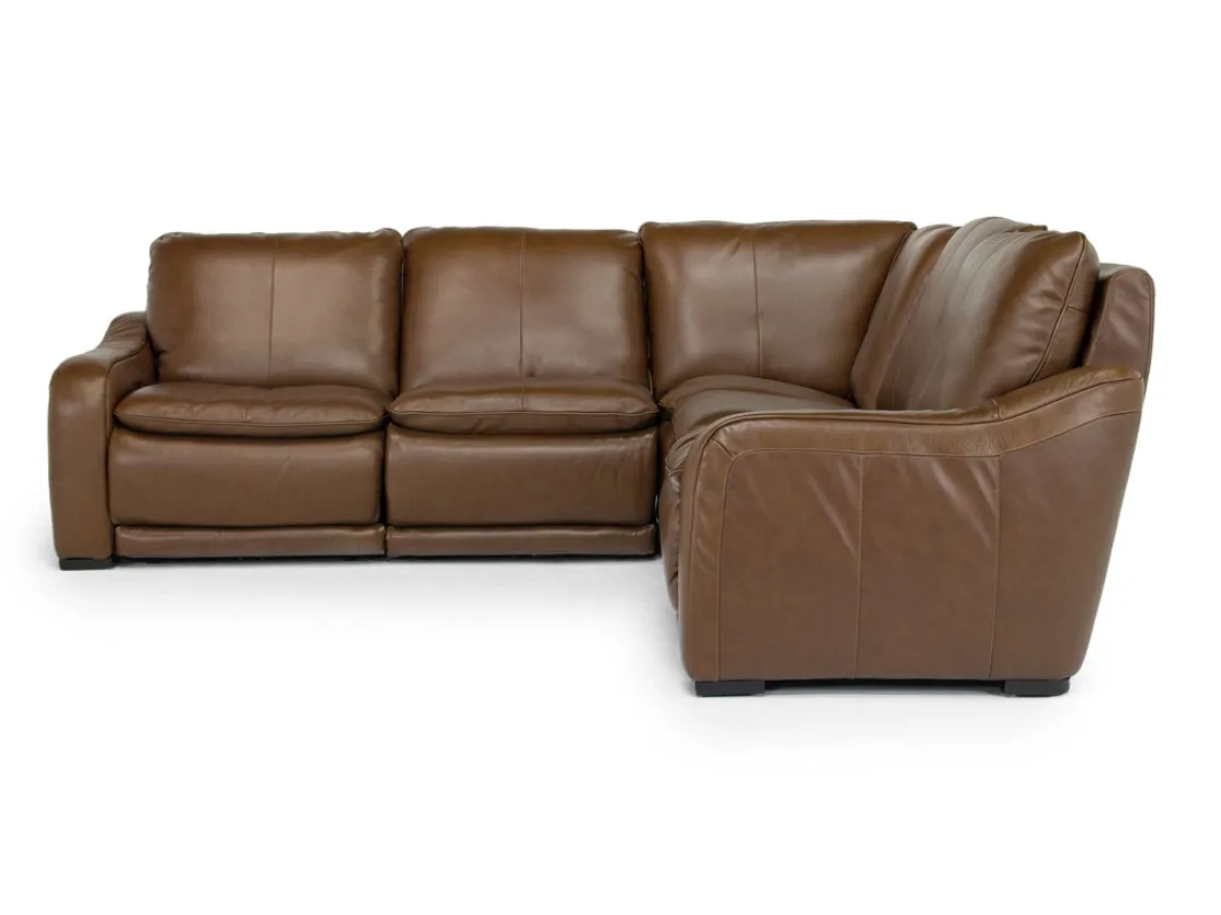 Mor Furniture Paradise 5 Piece 2 Power Sectional W/ 2 Power Armless Recliner In Chestnut Leather