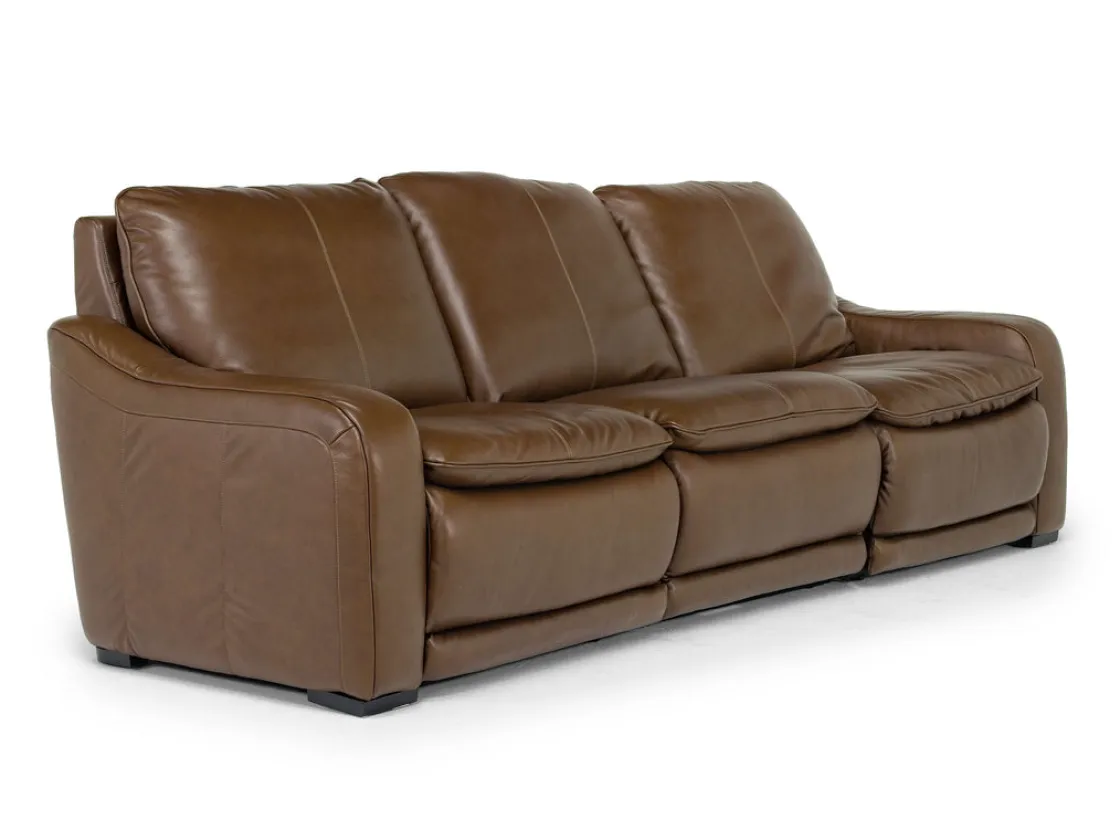 Mor Furniture Paradise 2 Power Sofa & Loveseat In Chestnut Leather