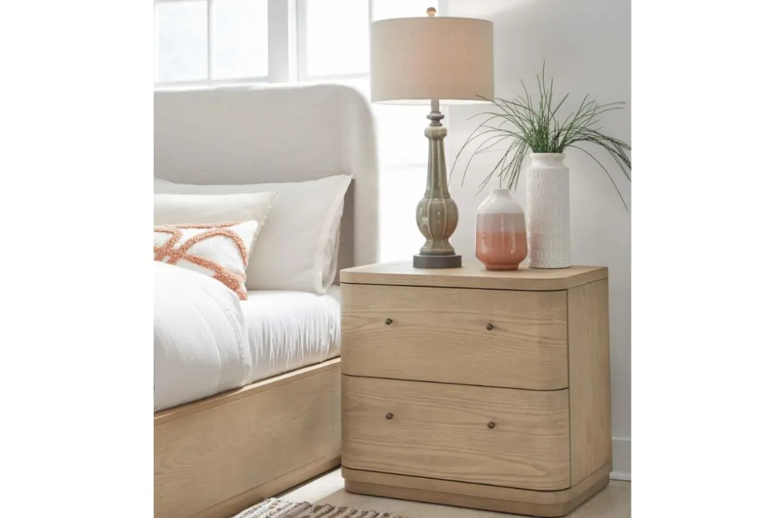Mor Furniture Penny 2 Drawer Nightstand In Buff Cream