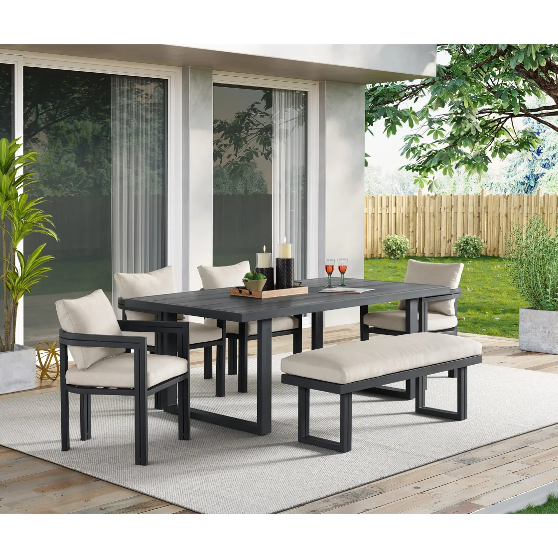 Mor Furniture Playa Outdoor Dining Table In Dark Gray