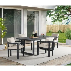 Mor Furniture Playa Outdoor Side Chair In Dark Gray, Set Of 2