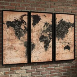 Mor Furniture Pollyanna World Map, Set Of 3