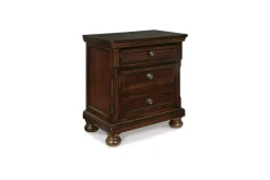Mor Furniture Porter Panel Bed, Dresser, Mirror & Nightstand In Rustic Brown, Queen