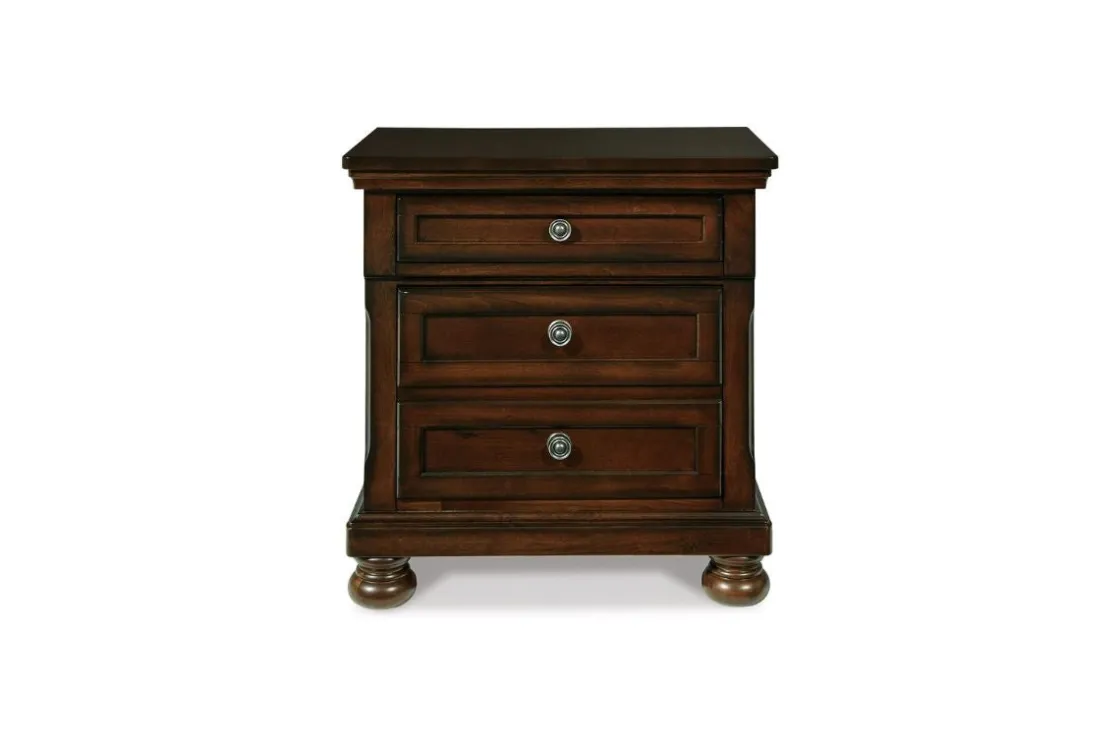 Mor Furniture Porter Panel Bed, Dresser, Mirror & Nightstand In Rustic Brown, Queen