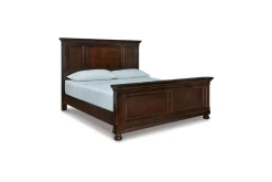 Mor Furniture Porter Panel Bed, Dresser, Mirror & Nightstand In Rustic Brown, Queen