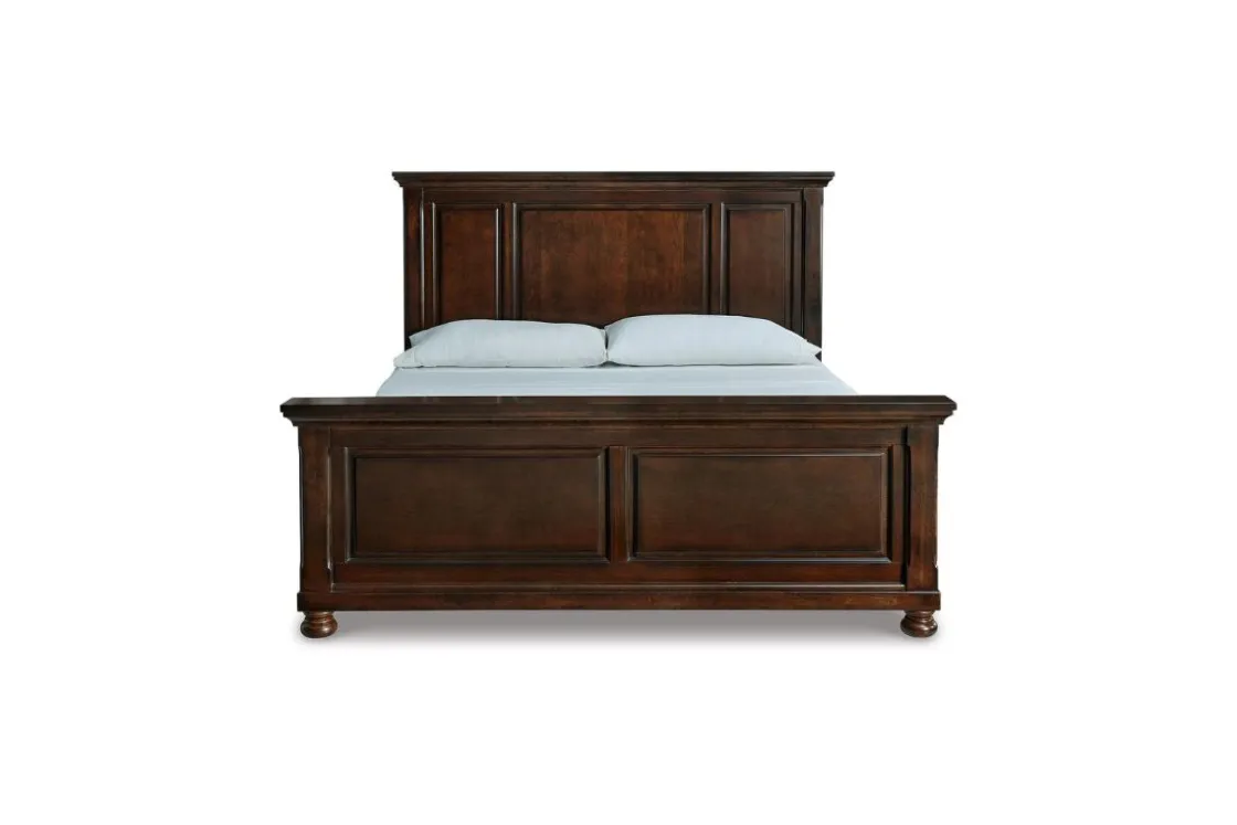 Mor Furniture Porter Panel Bed In Rustic Brown, Queen