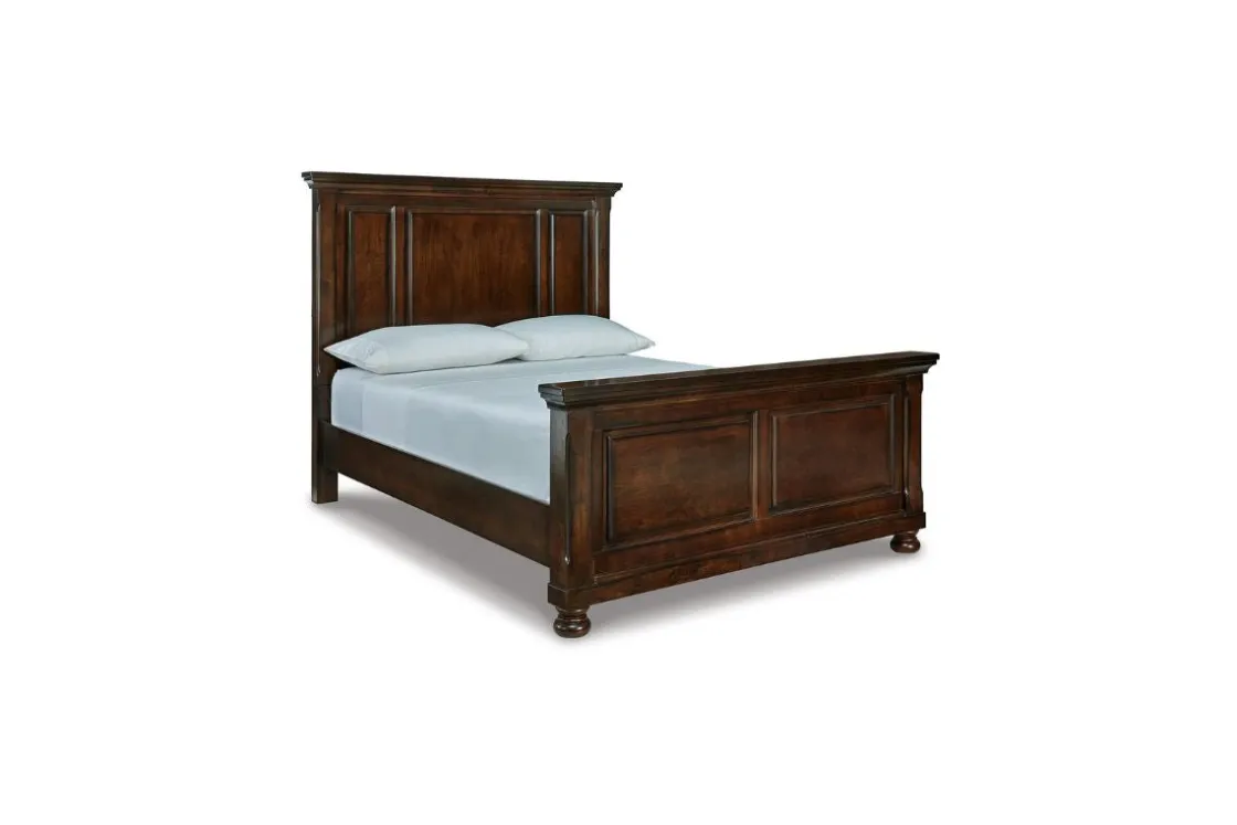 Mor Furniture Porter Panel Bed In Rustic Brown, Queen