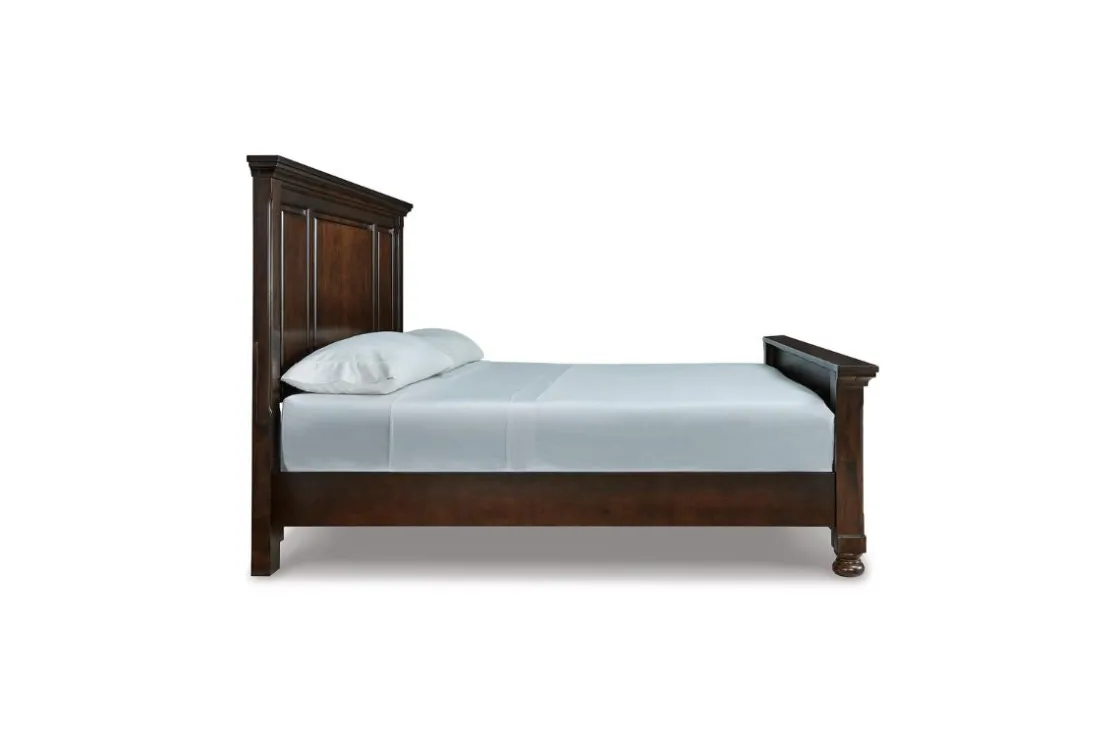 Mor Furniture Porter Panel Bed In Rustic Brown, Queen