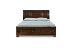 Mor Furniture Porter Storage Bed, Dresser, Mirror, Nightstand In Rustic Brown, Queen