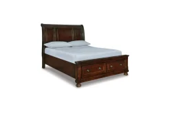 Mor Furniture Porter Storage Bed, Dresser, Mirror, Nightstand In Rustic Brown, Queen