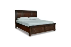Mor Furniture Porter Storage Bed, Dresser, Mirror, Nightstand In Rustic Brown, Queen