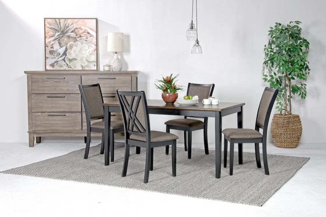 Mor Furniture Potomac Dining Table & 4 Chairs In Brown/Black