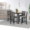 Mor Furniture Potomac Round Counter Height Dining Table & 4 Stools In Brown/Black