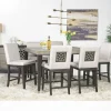 Mor Furniture Proximity Counter Height Dining Table & 6 Stools In Gray Oak