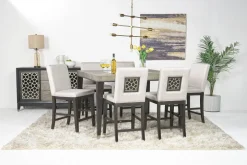 Mor Furniture Proximity Counter Height Dining Table & 6 Stools In Gray Oak