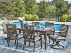 Mor Furniture Rainier Outdoor Dining Table & 6 Chairs In Brown/Beige