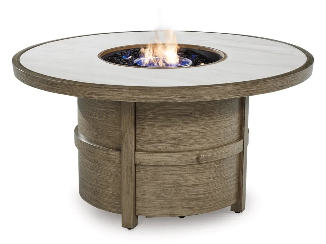 Mor Furniture Rainier Outdoor Firepit In Brown/Beige