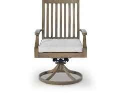 Mor Furniture Rainier Outdoor Swivel Chair In Brown/Beige, Set Of 2