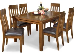 Mor Furniture Ralene Extendable Dining Table & 6 Chairs In Brown