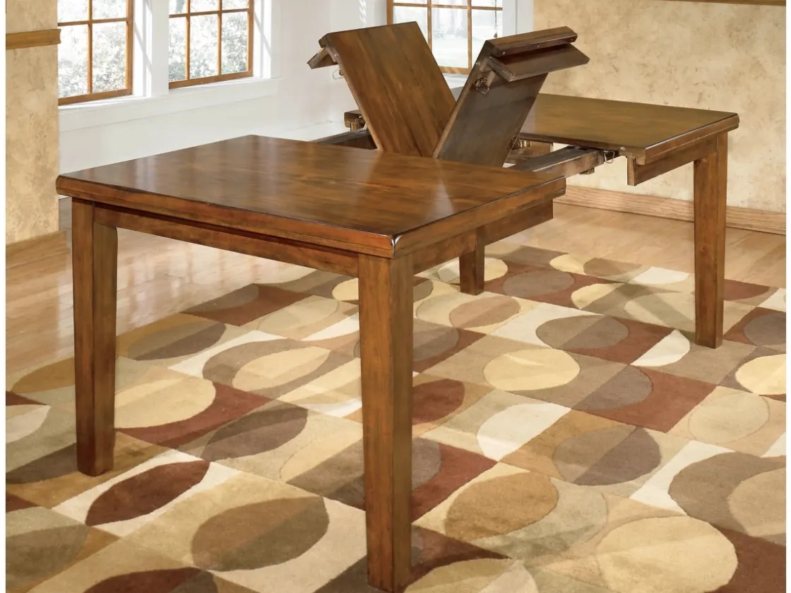 Mor Furniture Ralene Extendable Dining Table In Medium Brown