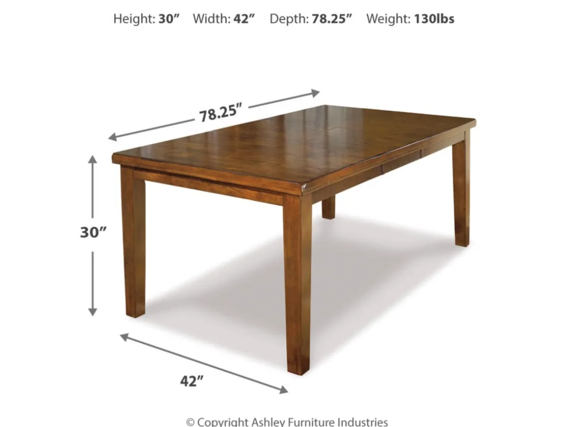 Mor Furniture Ralene Extendable Dining Table In Medium Brown