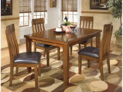 Mor Furniture Ralene Extendable Dining Table & 4 Chairs In Brown