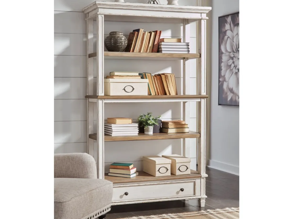 Mor Furniture Realyn Bookcase W/ Drawer In White/Brown